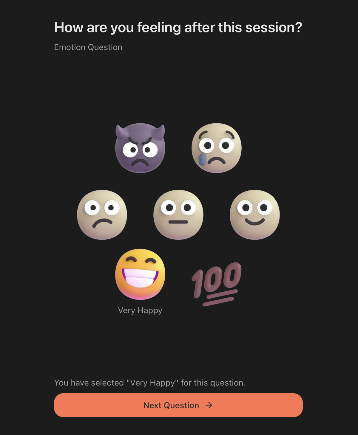 Participant tapping an emoji to respond